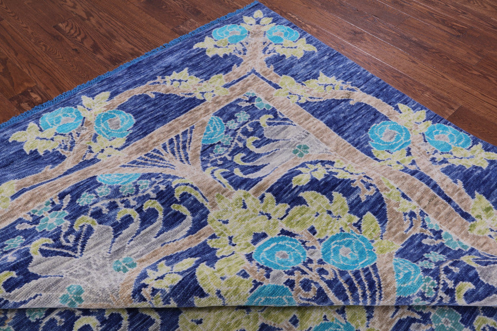11' 11" X 15' 0" Handmade William Morris Wool Rug - Q15733