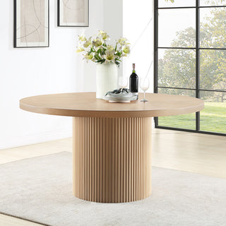 Belinda Beech Wood Dining Table, Natural, 59"Wx59"Dx30" H