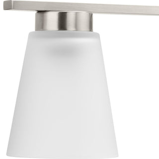 Tanner Collection Three-Light Transitional Vanity Light, Brushed Nickel