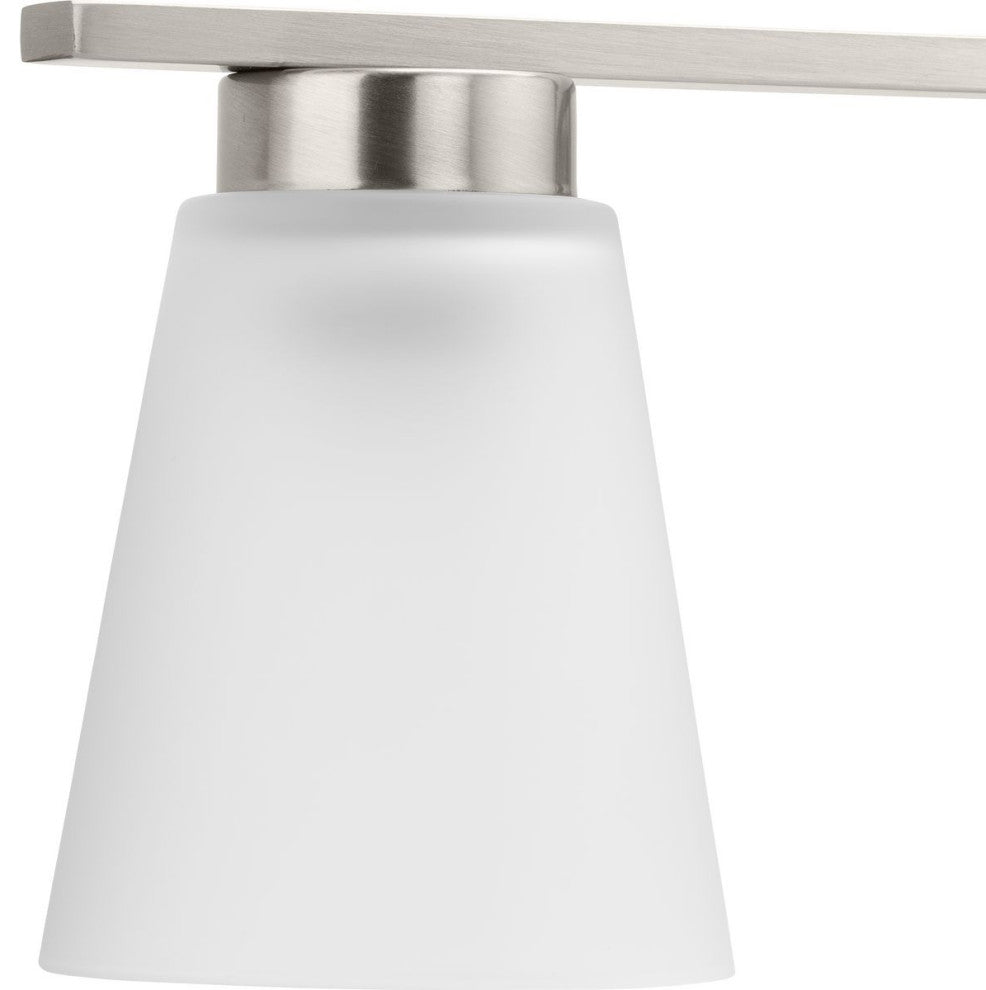 Tanner Collection Three-Light Transitional Vanity Light, Brushed Nickel