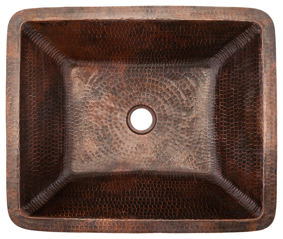 Premier Copper Products BSP2_LREC19DB 19" Under Counter Copper Sink Package