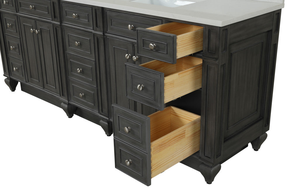 Winston Traditional Gray 84" Double Vanity