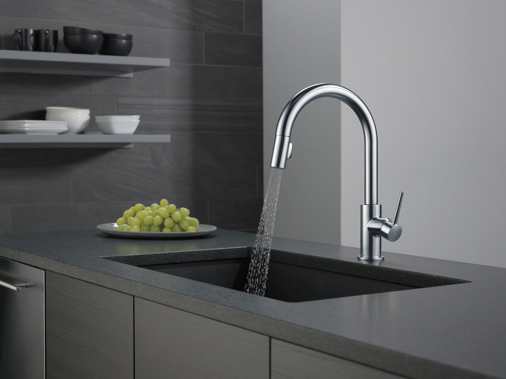 Delta Trinsic Single Handle Pull-Down Kitchen Faucet, Arctic Stainless