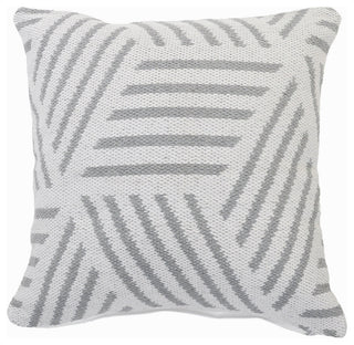 Geometric Striped Throw Pillow, Gray