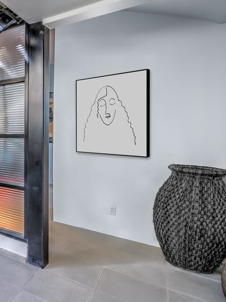 "Front Face" Floater Framed Painting Print on Canvas, 40"x40"