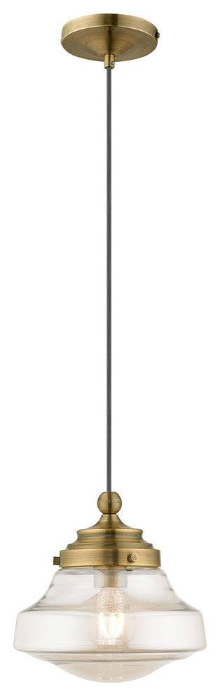 Livex Lighting Antique Brass 1-Light Mini Pendant
