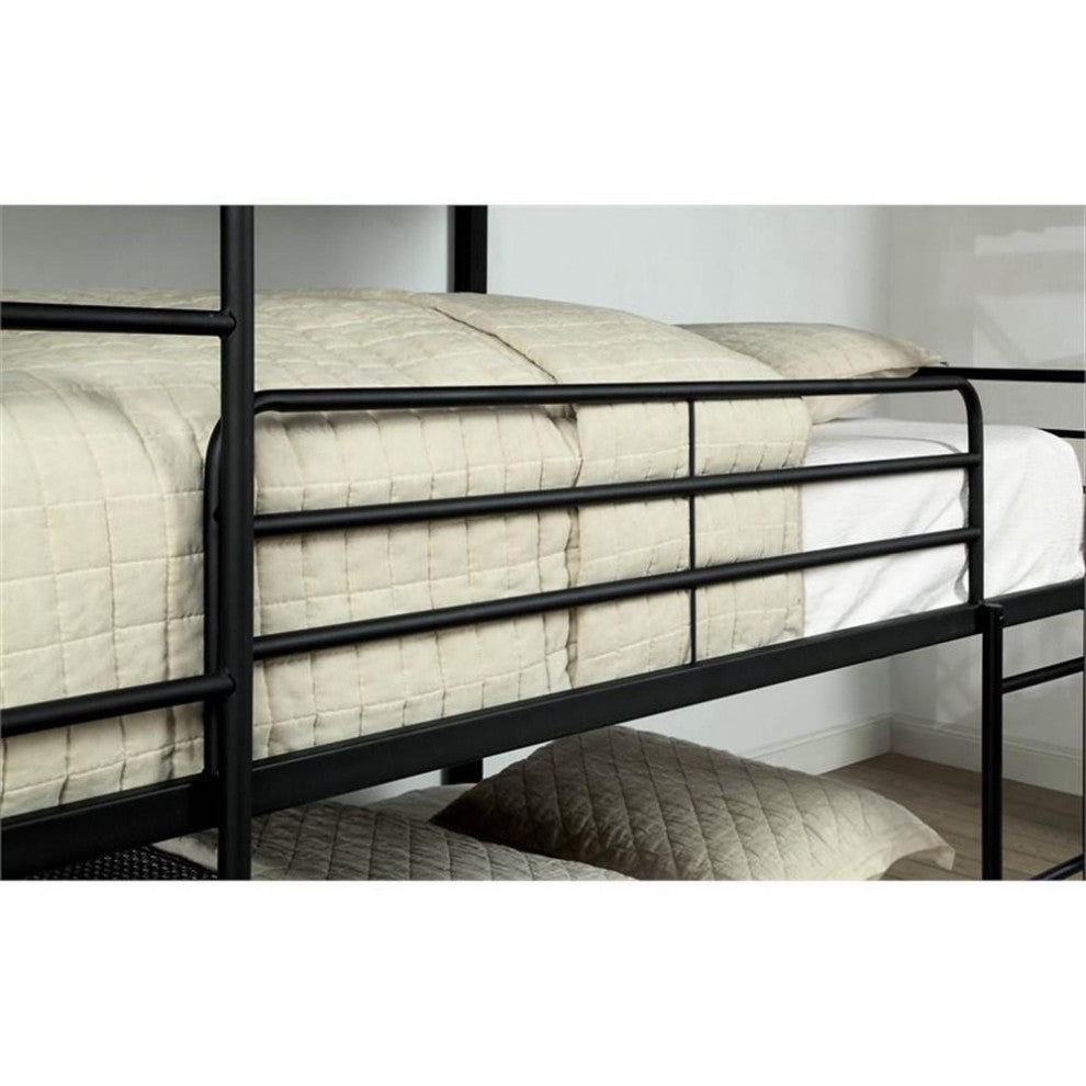 Bunk Bed Rows Pemberly Row Modern Metal Full Triple Bunk Bed in Sand Black
