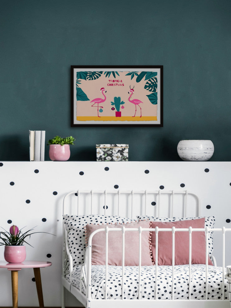 "Tropical Christmas" Framed Painting Print, 12x8