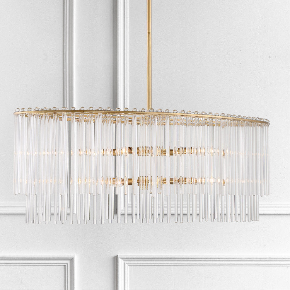 Bleecker Eight Light Chandelier in Antique Gold
