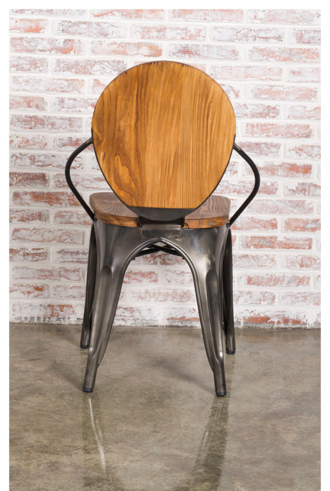 Classics Metal Dining Chair, Walnut