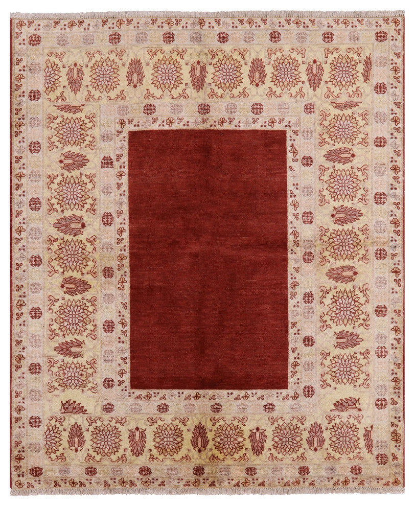 6' 3" X 7' 5" Chobi Peshawar Hand Knotted Wool Rug H9840