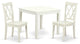 Oxcl3-Lwh-W 3Pc Square 36 Inch Table And 2 Double X Back Chairs