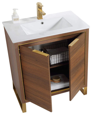 Fine Fixtures Opulence Collection Bathroom Vanity with White Ceramic Sink