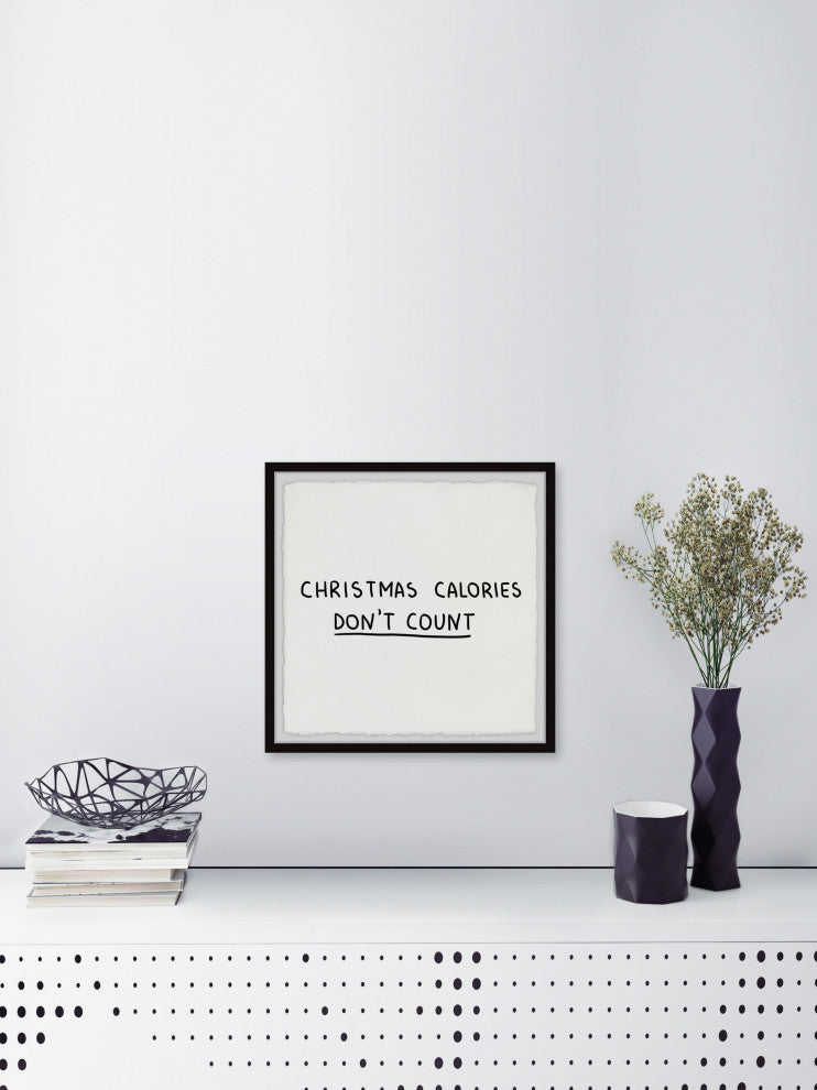 "Christmas Calories Don't Count" Framed Painting Print, 32x32