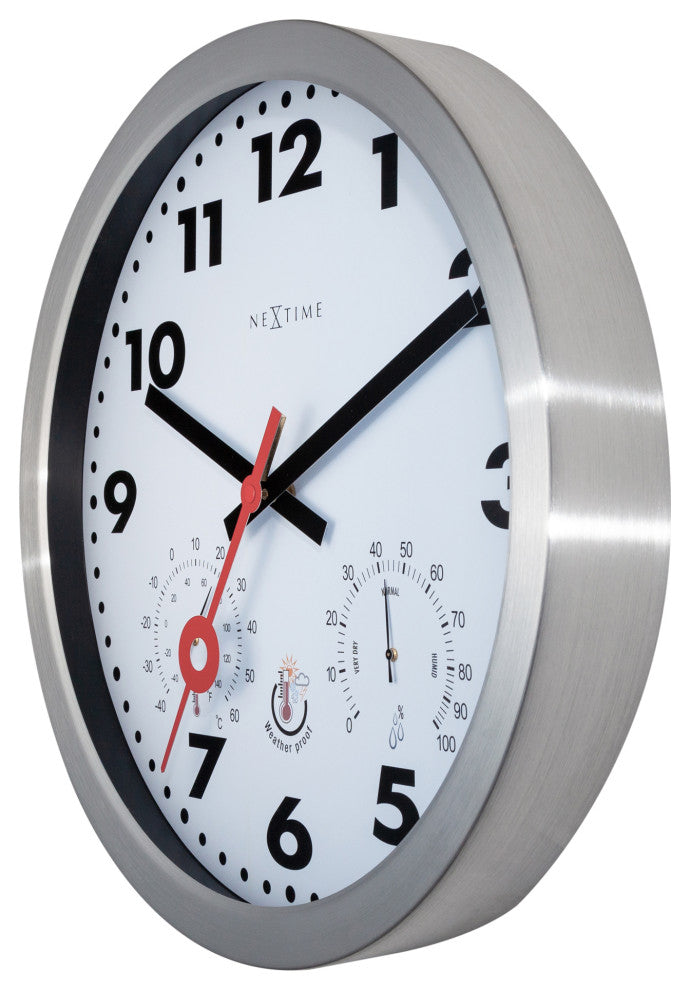 Clematis, 14- Inch Outdoor Weather Station Wall Clock