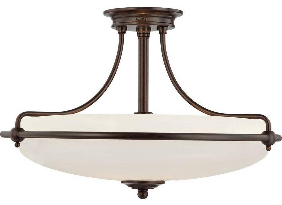 Quoizel GF1621PN Four Light Flush Mount Griffin Palladian Bronze