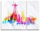 "Rio de Janeiro Skyline" Glossy Metal Wall Art, 3 Panels, 36"x28"