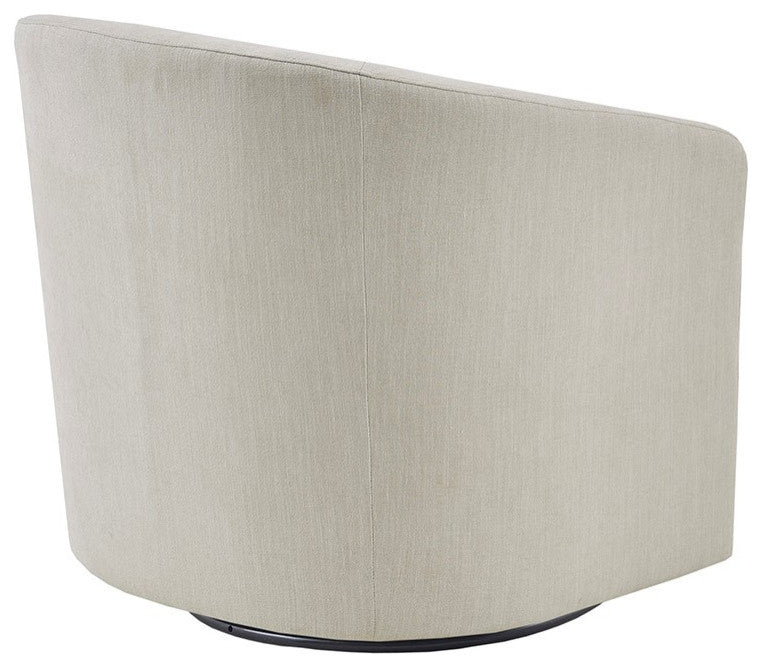 Martha Stewart Amber Low Back Tub Style Swivel Accent Chair, Ivory