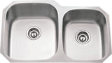 18" Gauge Undermount Stainless Steel Double Offset Left Bowl Sink