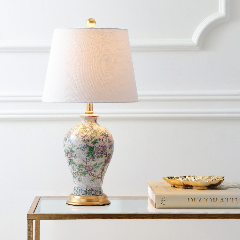 Grace 24" Floral Table Lamp, Multi-Colored