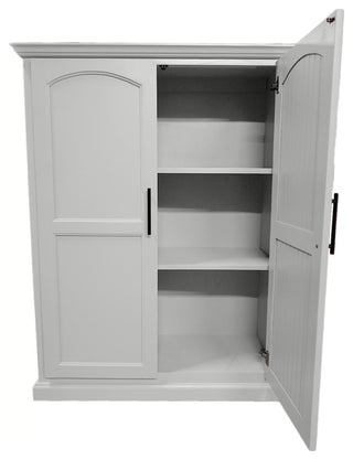Modern Extra Wide Solid Wood Kitchen Pantry, Bright White