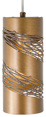 Flow 1-Light Cylinder Mini Pendant, Hammered Ore