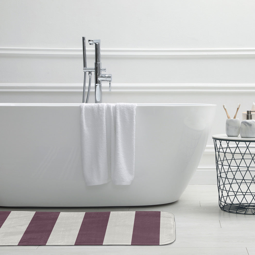 34" x 21" Graduated Stripe Bathmat, Dusty Purple