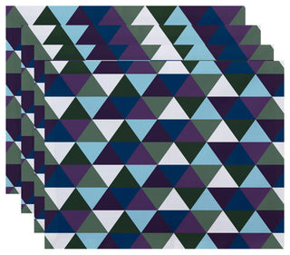 Triangles! Geometric Print Placement, Larkspur, Set of 4