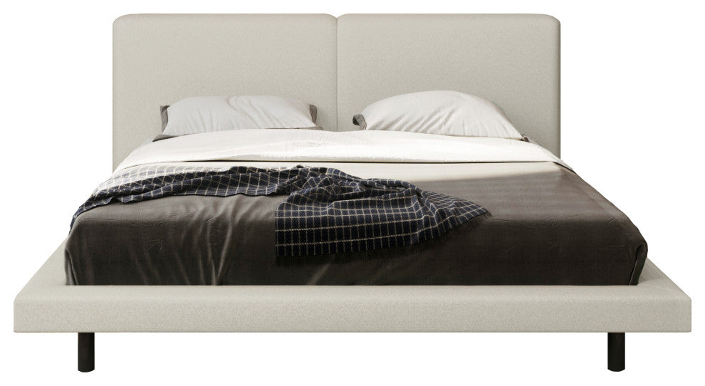 Brooklyn Upholstered Platform Bed, Cream, Queen
