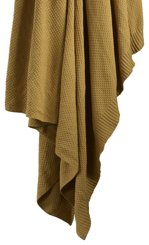 Cotton Knit Throw Blanket, 50"x60", Tuscan, 1 Piece