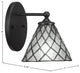 Capri 1-Light Wall Sconce, Matte Black/Diamond Ice Art