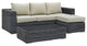 Modway Summon 3 Piece Outdoor Patio Sunbrella Sectional Set, Antique Beige