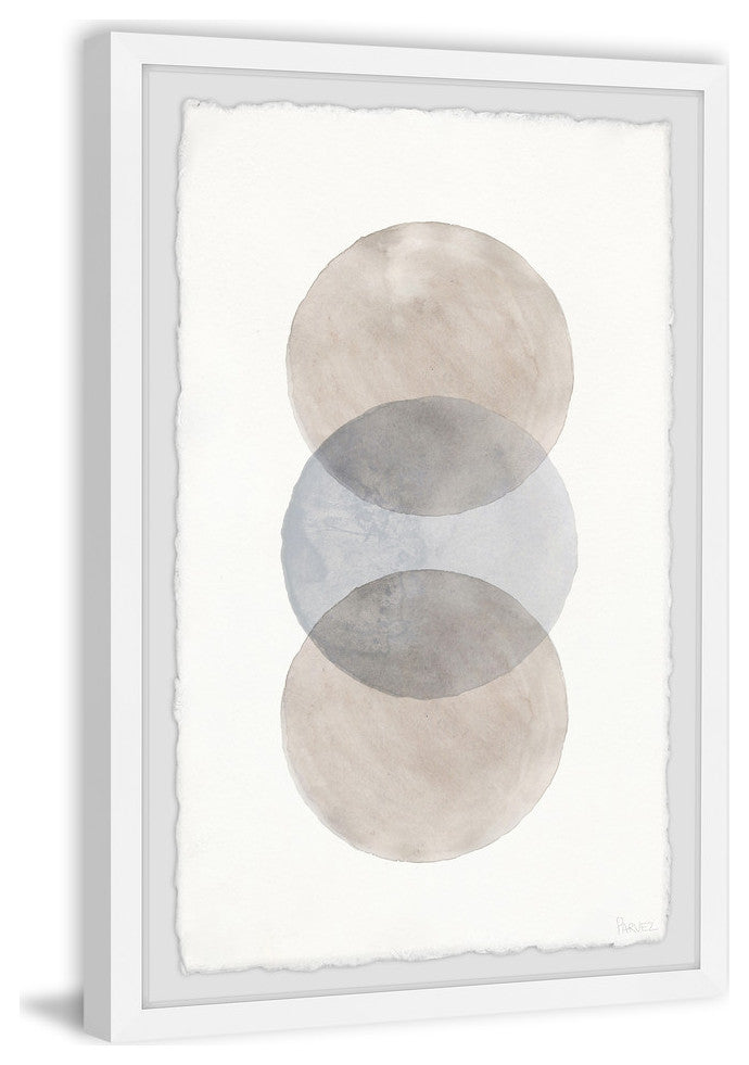 "Muddy Black Circles" Framed Painting Print, 8"x12"