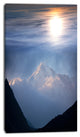 Peak of Winter Mountains At Sunset, Landscape Wall Art on Canvas, 16"x32"