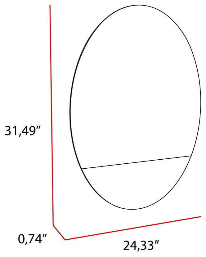 Mirror Monterrey, Frameless Oval Mirror - Clear