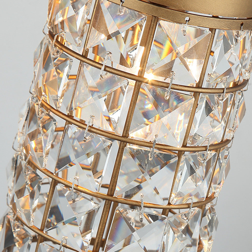 3-light Modern Wall Sconce With Crystal Lampshade