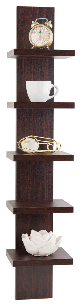 Danya B. Utility Column Spine Wall Shelves, Walnut