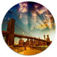 Relaxing In Brooklyn Bridge Park, Cityscape Round Wall Art, 38"