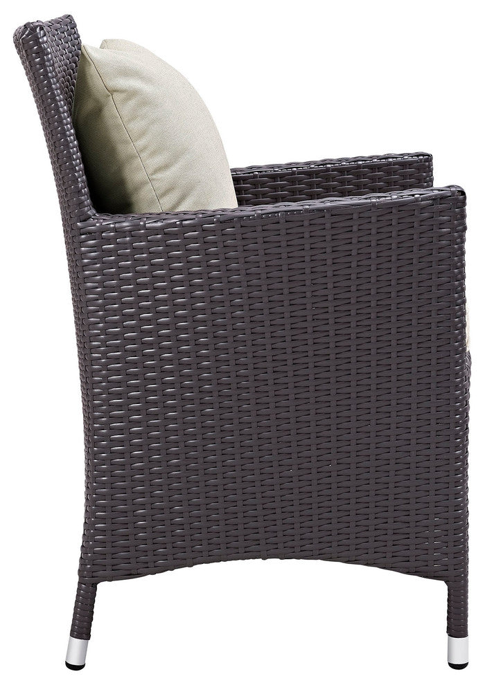 Restaurant Tables and Chairs, "Amadeo" Rattan Bistro Chair, Beige