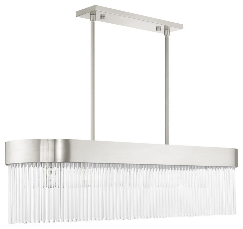 Livex Lighting Norwich 6 Light Brushed Nickel Linear Chandelier