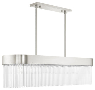 Livex Lighting Norwich 6 Light Brushed Nickel Linear Chandelier