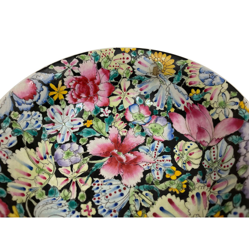 Consigned Antique Chinese Femille Rose Porcelain Bowl with Marks