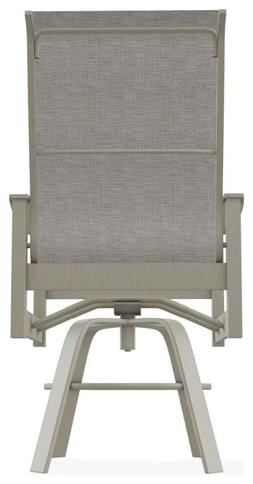 Leeward Sling Balcony Height Outdoor Swivel Armchair, Burke/Storm