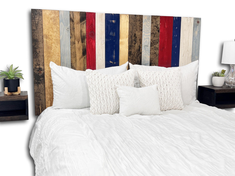 Handcrafted Headboard, Hanger Style, Americana Mix, Queen