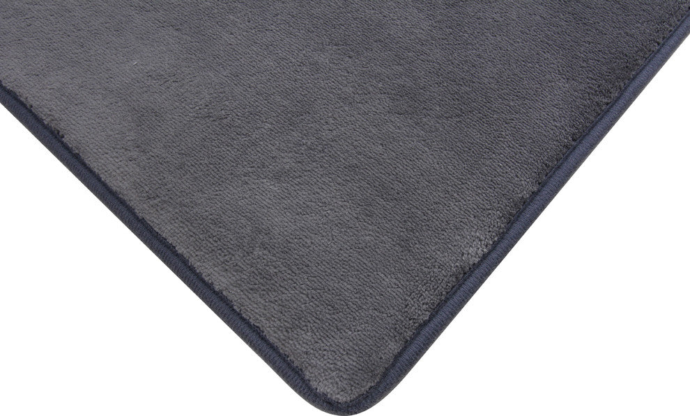 Fabbrica Home Memory Foam Accent Rug, Solid, Slate Gray