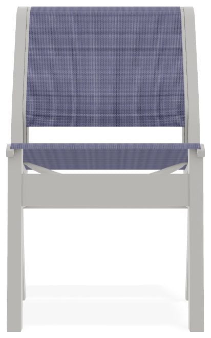 Leeward Sling Stackable Outdoor Dining Chair, Breeze/Snow
