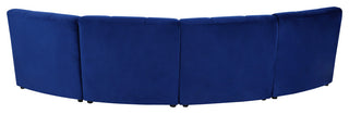 Limitless Velvet Upholstered 4-Piece Modular Sectional, Navy