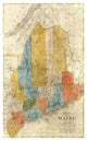 "Map of Maine, 1843" Digital Paper Print by W. Anson, 29"x46"