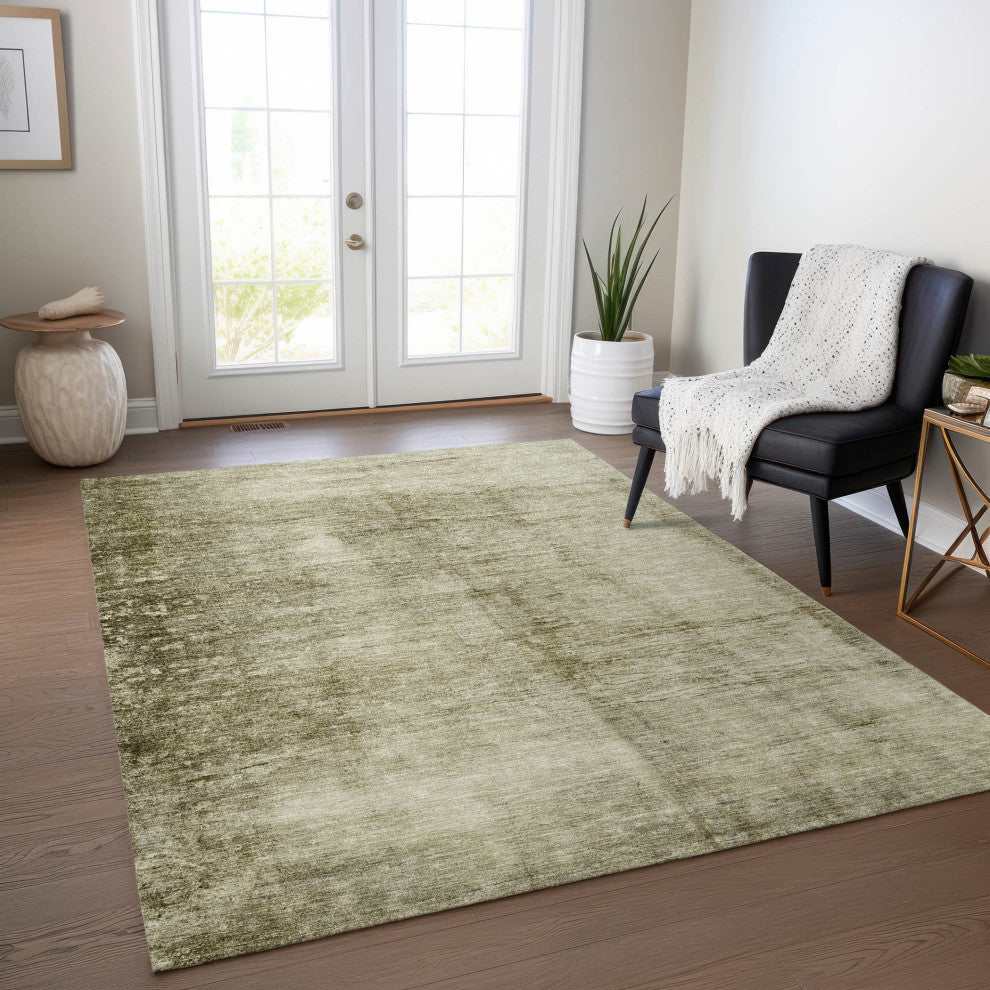 Machine Washable Indoor/Outdoor Chantille ACN1884 Khaki 3' x 5' Rug