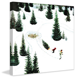 "Cutting Down the Tree" Painting Print on Canvas by John Clymer